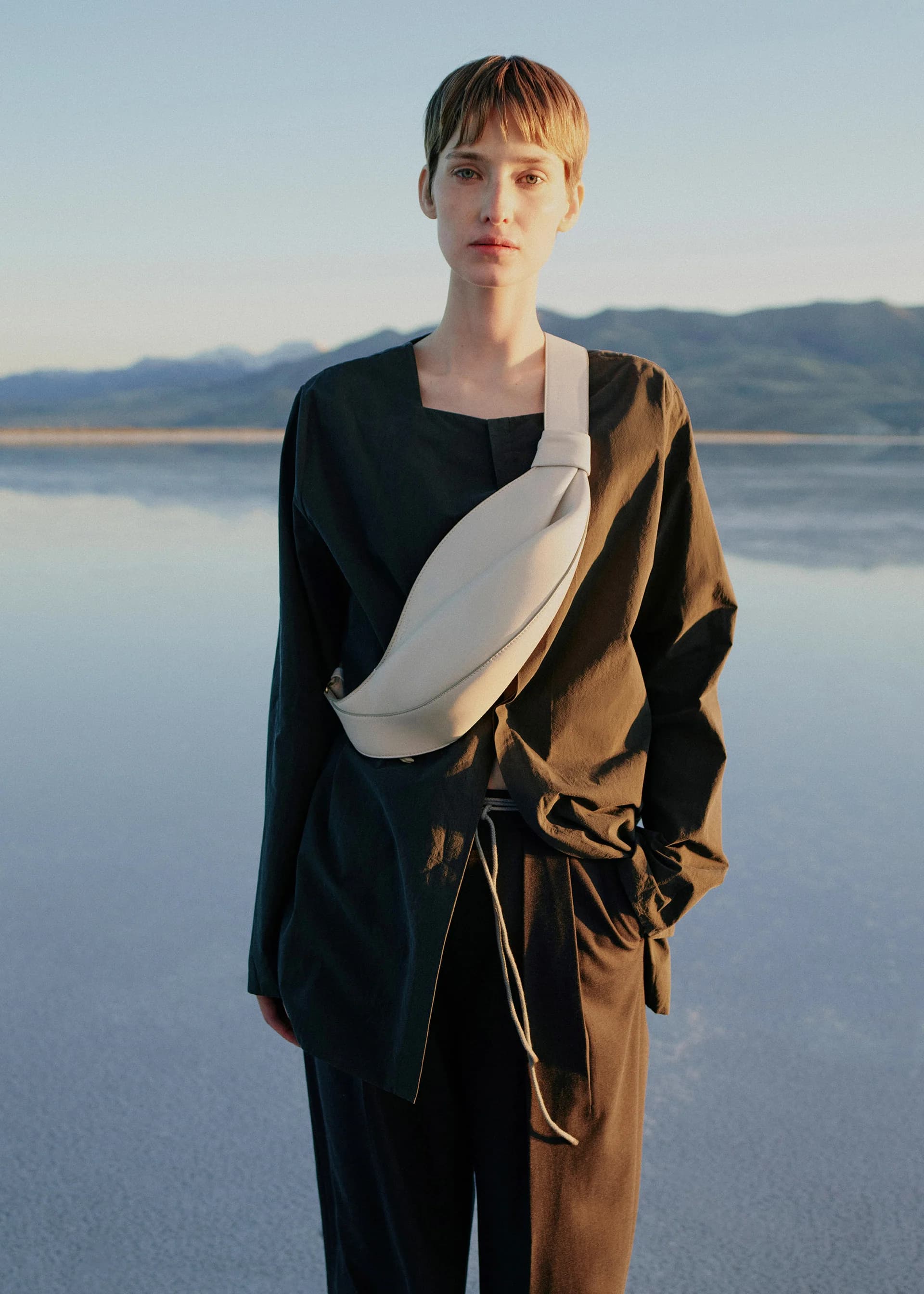Polène Bag NEYU — Smooth Chalk