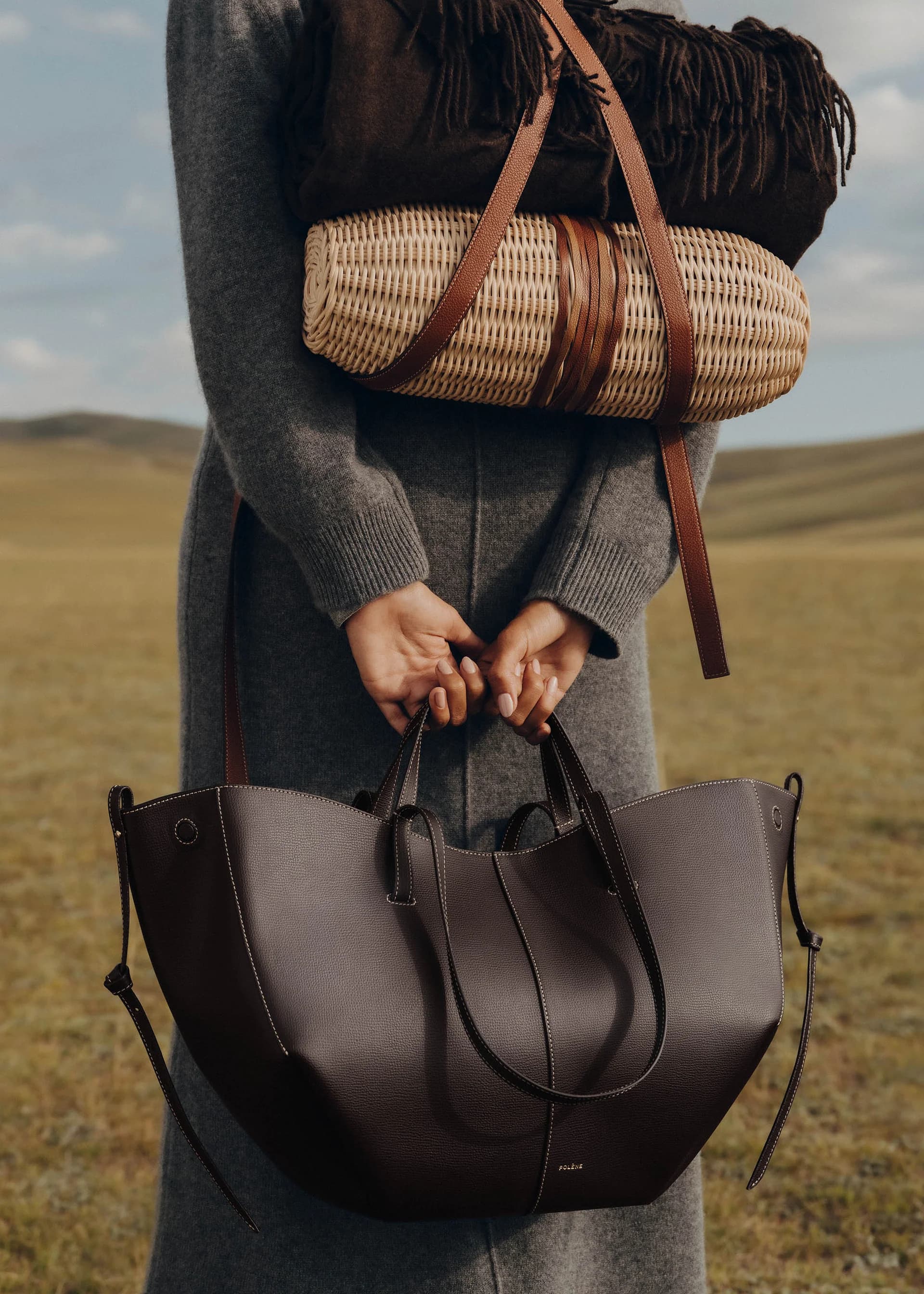 Polène Bag CYME — Ebony Grained