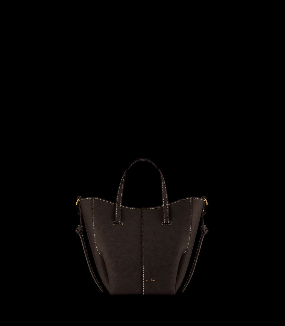 Polène Bag CYME MINI — Ebony Grained