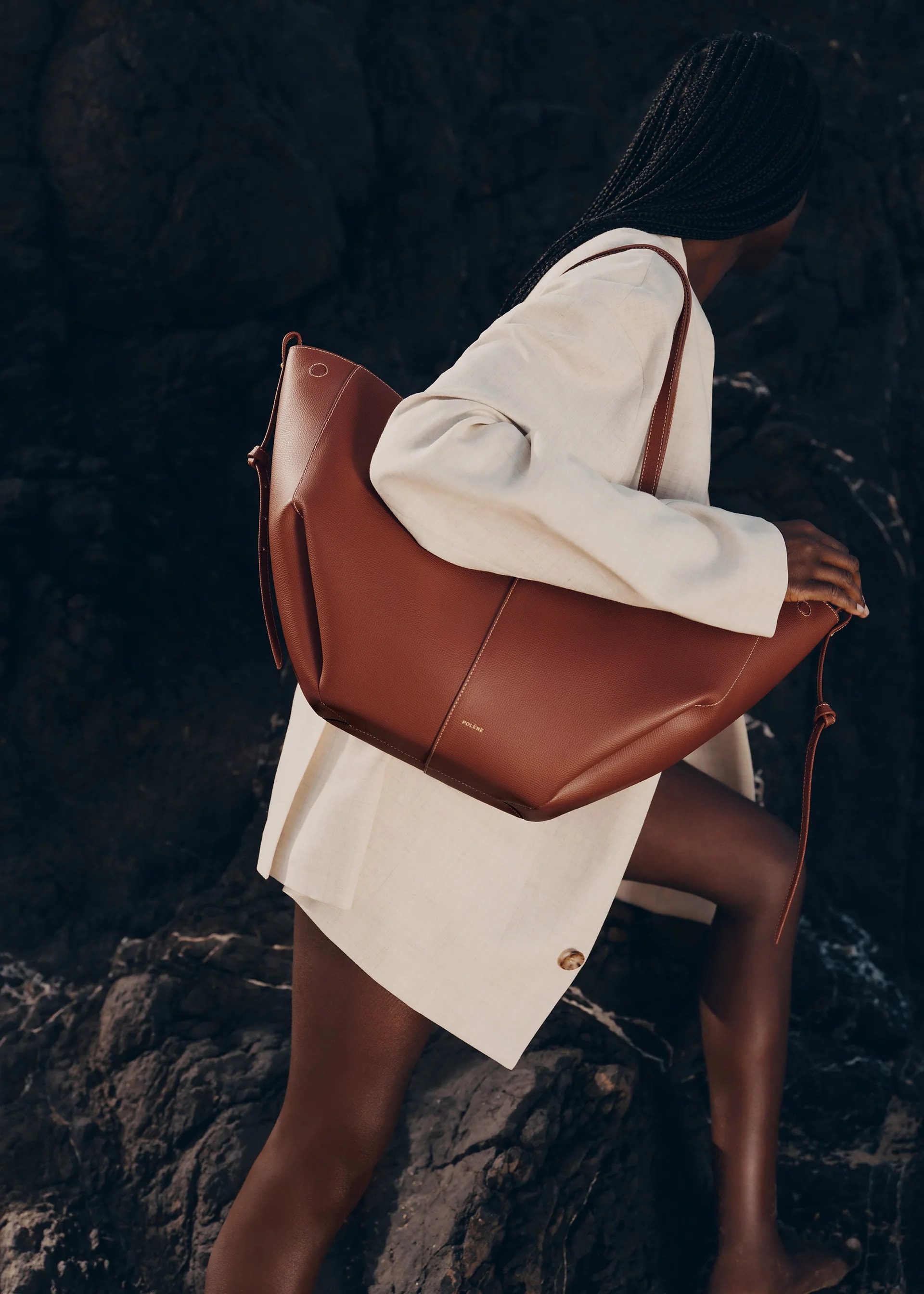 Polène Cyme Bag — Cognac Leather, Fall-Winter Collection
